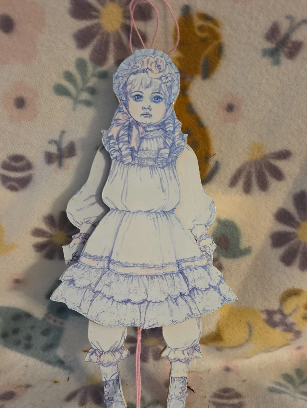 Vintage Victorian Pull Doll Decoration: June Amos Grammer, 1989